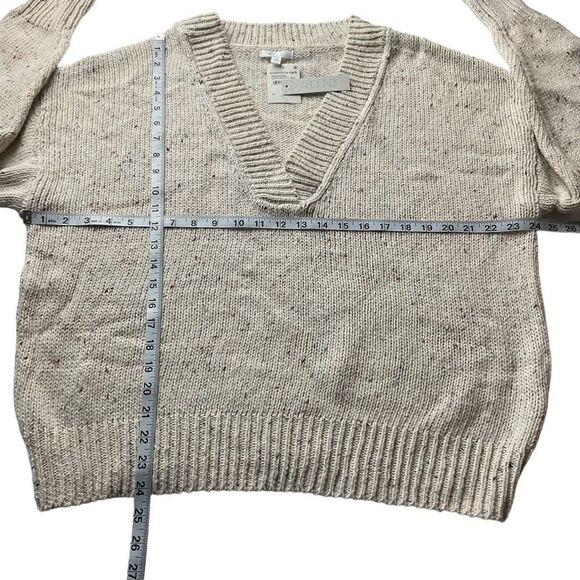 Abound Sweater V-Neck Drop Shoulder Ivory Confetti Blue Green Red Specks XL - Picture 6 of 15